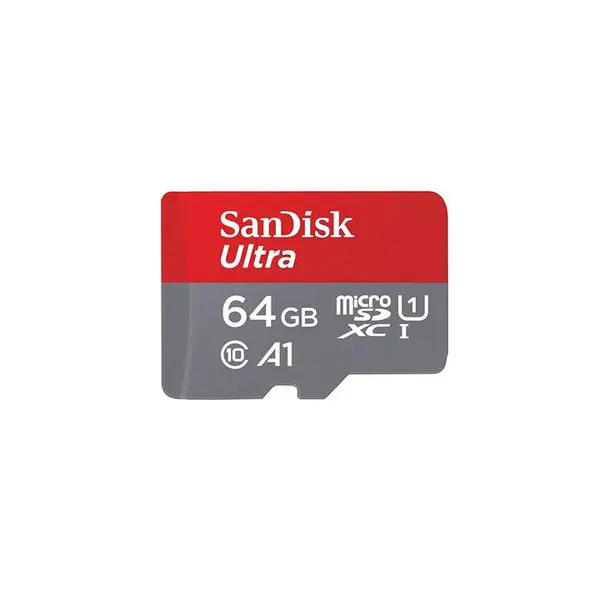 کارت حافظه microSDXC سن دیسک مدل Ultra کلاس10 و A1 استاندارد UHS-I U1 سرعت 100MBps 667X همراه با آداپتور SD ظرفیت 64 گیگابایت Sandisk Ultra UHS-I U1 Class 10 And A1 100MBps 667X microSDXC With Adapter 64GB