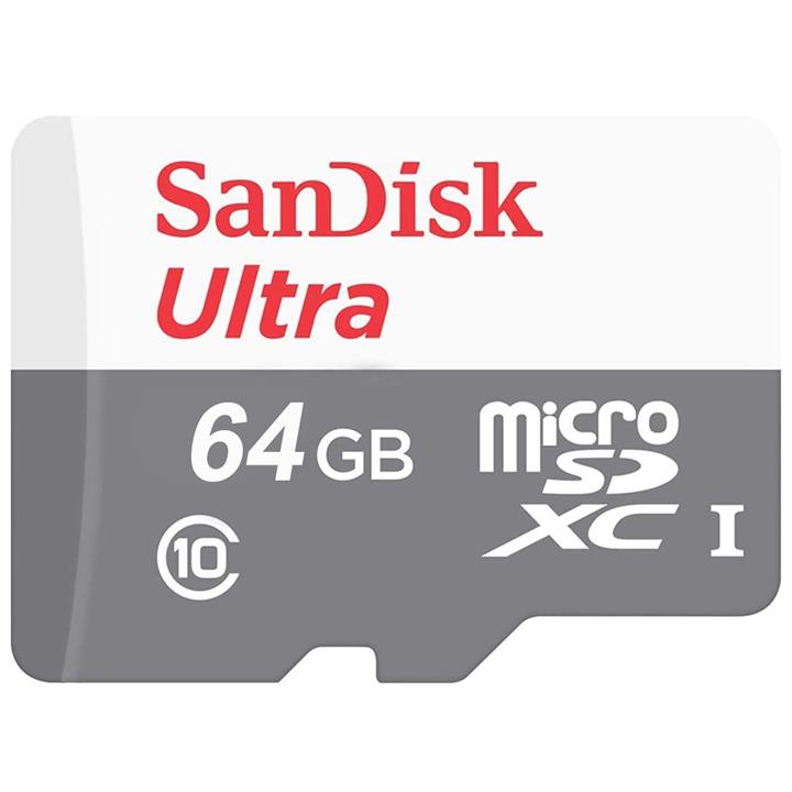 کارت حافظه microSDXC سن دیسک مدل Ultra کلاس 10 استاندارد UHS-I U1 سرعت 100MBps  ظرفیت 64 گیگابایت Sandisk Ultra UHS-I U1 Class 10 100MBps  microSDXC - 64GB