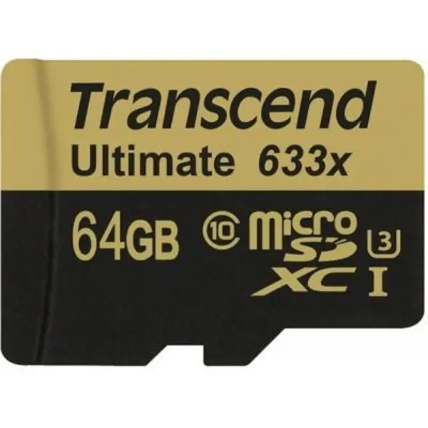 کارت حافظه microSDXC ترنسند مدل Ultimate کلاس 10 استاندارد UHS-I U3 سرعت 95MBps 633X همراه با آداپتور SD ظرفیت 64 گیگابایت Transcend Ultimate UHS-I U3 Class 10 95MBps 633X microSDXC With Adapter - 64GB