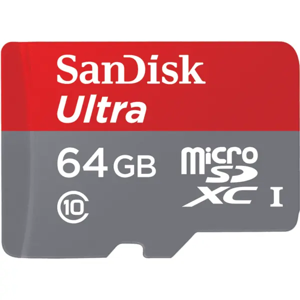 کارت حافظه microSDXC سن دیسک مدل Ultra کلاس10 و A1 استاندارد UHS-I U1 سرعت 100MBps 667X همراه با آداپتور SD ظرفیت 64 گیگابایت Sandisk Ultra UHS-I U1 Class 10 And A1 100MBps 667X microSDXC With Adapter 64GB