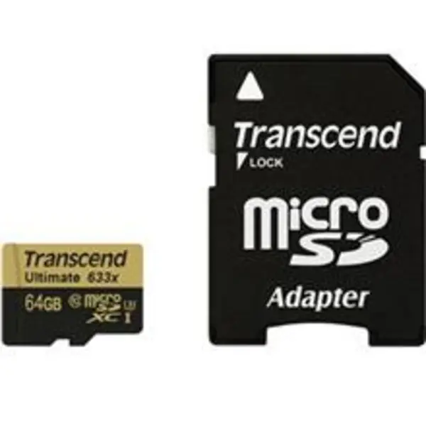 کارت حافظه microSDXC ترنسند مدل Ultimate کلاس 10 استاندارد UHS-I U3 سرعت 95MBps 633X همراه با آداپتور SD ظرفیت 64 گیگابایت Transcend Ultimate UHS-I U3 Class 10 95MBps 633X microSDXC With Adapter - 64GB