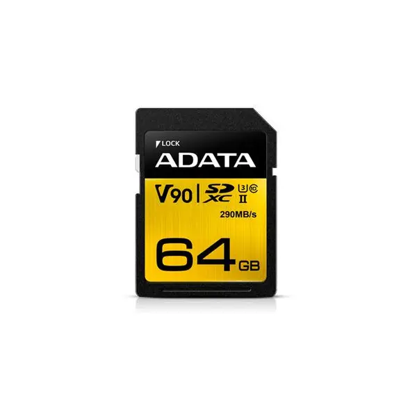 کارت حافظه فلش ای دیتا Premier ONE UHS-II U3 V90 Class 10 290MBps 64GB SDXC Memory Cards ADATA Premier ONE UHS-II U3 V90 Class 10 290MBps 64GB SDXC - 2