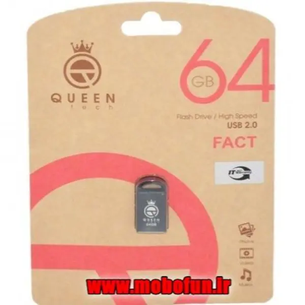 فلش QUEEN TECH مدل FACT ظرفیت 64 گیگابایت