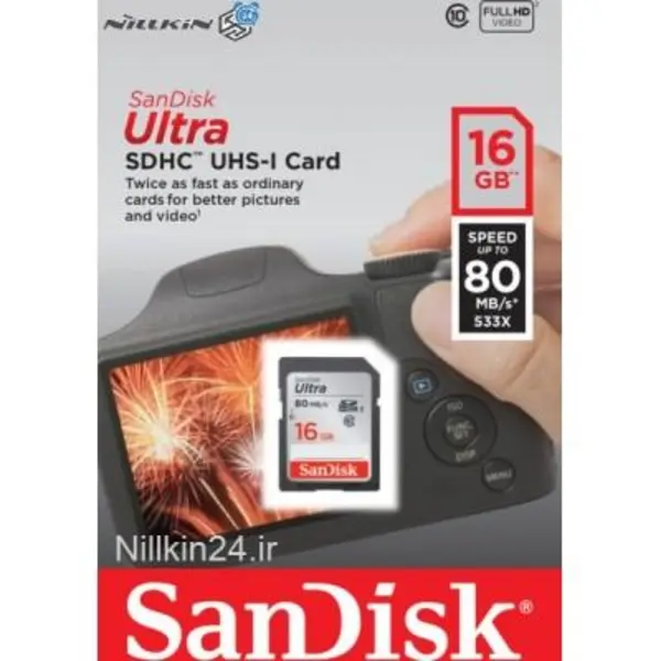 کارت حافظه و رم مموری SanDisk 16GB Ultra SDHC SD 533X 80MB/s C10 - 3