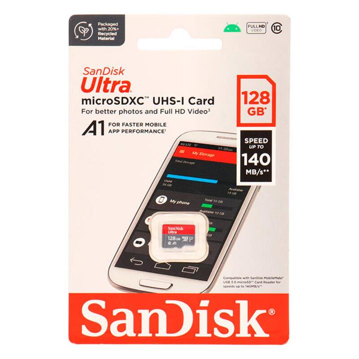 رم میکرو ۱۲۸ گیگ سن دیسک SanDisk Ultra U1 A1 C10 140MB/s