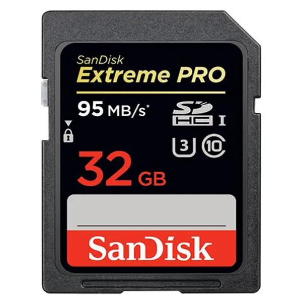 کارت حافظه SD ظرفیت 32 گیگابایت سن دیسک سرعت 633X Extreme Pro – 95MBps Sandisk 32GB Extreme Pro UHS-1 U3 Class10 95MB/s 633X FullHD SDHC Card - 4