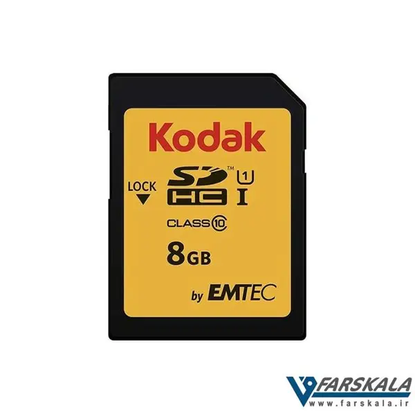 کارت حافظه SDHC امتک کداک کلاس 10 استاندارد UHS-I U1 سرعت 85MBps 580X ظرفیت 8 گیگابایت Emtec Kodak UHS-I U1 Class 10 85MBps 580X SDHC - 8GB