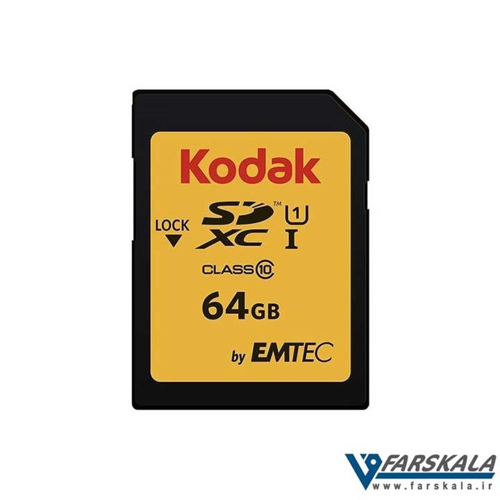 کارت حافظه SDHC امتک کداک کلاس 10 استاندارد UHS-I U1 سرعت 85MBps 580X ظرفیت 64 گیگابایت Emtec Kodak UHS-I U1 Class 10 85MBps 580X SDXC - 64GB