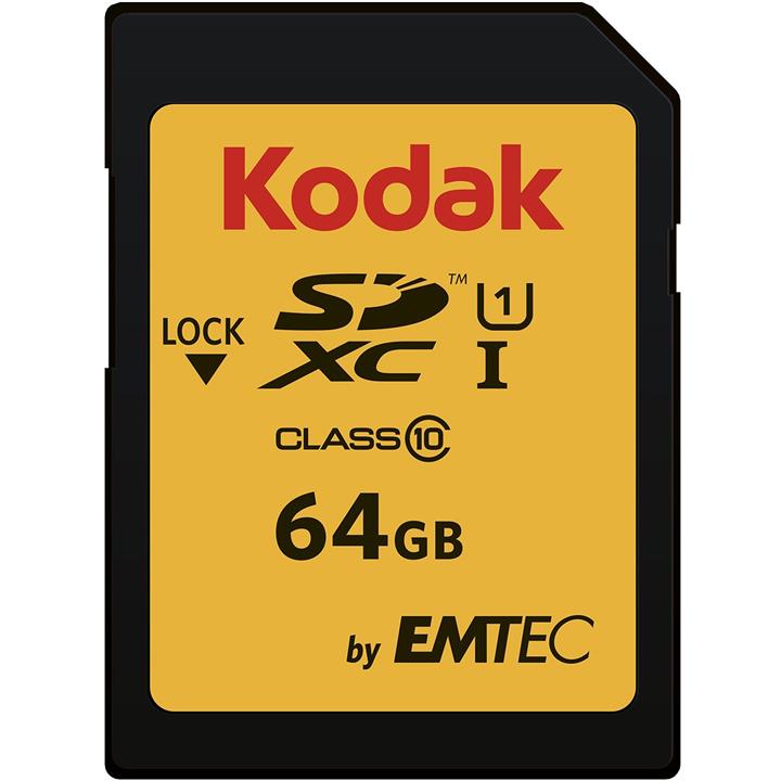 کارت حافظه SDHC امتک کداک کلاس 10 استاندارد UHS-I U1 سرعت 85MBps 580X ظرفیت 64 گیگابایت Emtec Kodak UHS-I U1 Class 10 85MBps 580X SDXC - 64GB