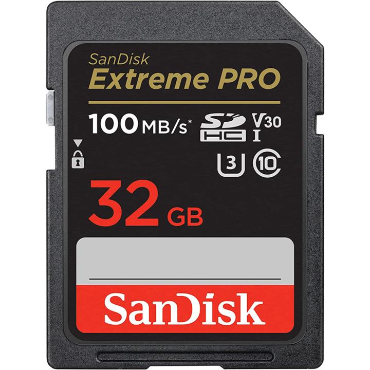 کارت حافظه SDHC سن دیسک مدل Extreme Pro V30 کلاس 10 استاندارد UHS-I U3 سرعت 100mbps ظرفیت 32 گیگابایت -