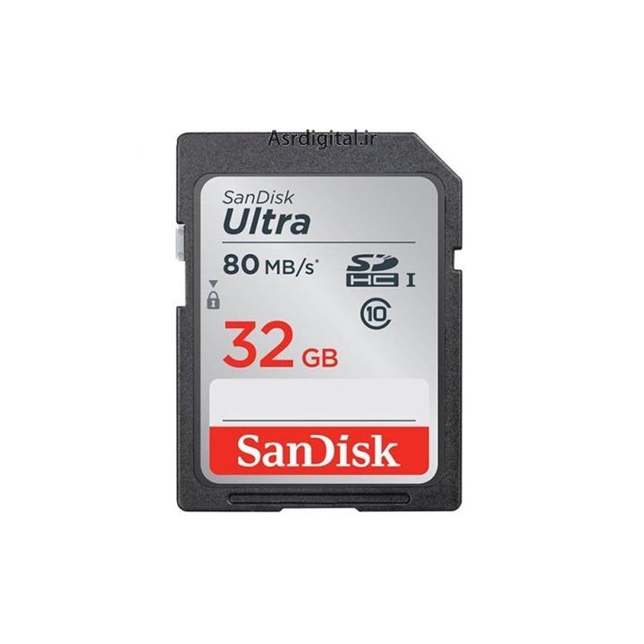 کارت حافظه SDHC سن دیسک مدل Ultra کلاس 10 استاندارد UHS-I U1 سرعت 533X 80MBps ظرفیت 32 گیگابایت SanDisk Ultra UHS-I U1 Class 10 533X 80MBps SDHC - 32GB