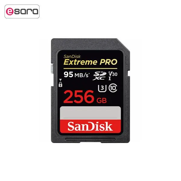کارت حافظه SDXC سن دیسک مدل Extreme Pro V30 کلاس 10 استاندارد UHS-I U3 سرعت 95MBps ظرفیت 256 گیگابایت SanDisk Extreme Pro V30 UHS-I U3 Class 10 95MBps SDXC - 256GB