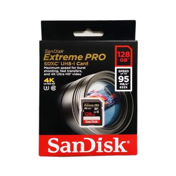 کارت حافظه SDXC سن دیسک مدل Extreme Pro V30 کلاس 10 استاندارد UHS-I U3 سرعت 633X 95MBps ظرفیت 128 گیگابایت SanDisk Extreme Pro V30 Class 10 UHS-I U3 633X 95MBps SDXC - 128GB