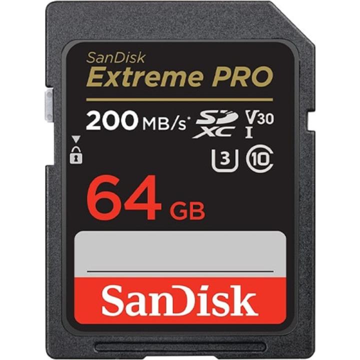 کارت حافظه SDXC سن دیسک مدل Extreme Pro V30 کلاس 10 استاندارد UHS-I U3 سرعت 200mbps ظرفیت 64 گیگابایت -