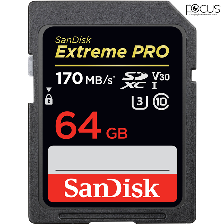 کارت حافظه SanDisk 64GB Extreme SDXC UHS-I Card C10 U3 4K  کارت حافظه SDXC سن دیسک مدل Extreme Pro V30 کلاس 10 استاندارد UHS-I U3 سرعت 170mbps ظرفیت 64 گیگابایت