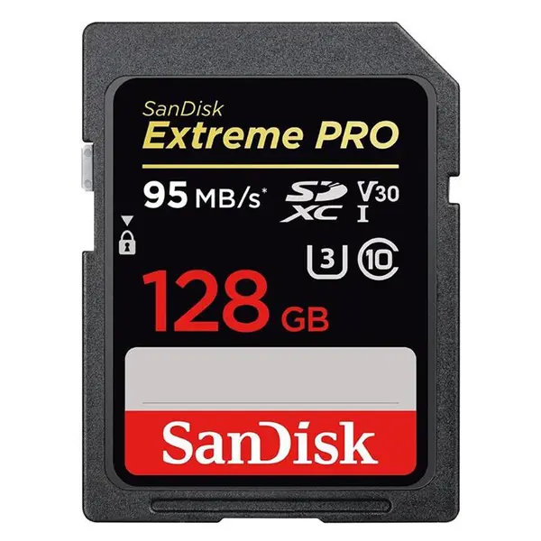 کارت حافظه SDXC سن دیسک مدل Extreme Pro V30 کلاس 10 استاندارد UHS-I U3 سرعت 633X 95MBps ظرفیت 128 گیگابایت SanDisk Extreme Pro V30 Class 10 UHS-I U3 633X 95MBps SDXC - 128GB