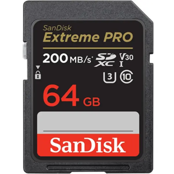 کارت حافظه SDXC سن دیسک مدل Extreme PRO استاندارد UHS-I U3 سرعت 200MBps ظرفیت 64 گیگابایت Sandisk 64GB Extreme PRO 200MB/s SDXC UHS-I