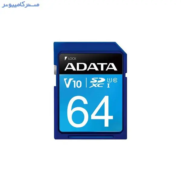 کارت حافظه SDXC ای دیتا مدل Premier V10 کلاس 10 استاندارد UHS-I U1 سرعت 100MBps ظرفیت 64 گیگابایت