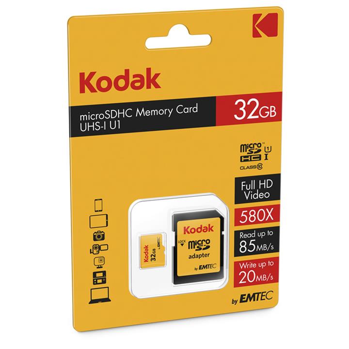 کارت حافظه کوداک کلاس SDXC U1 همراه با آداپتور تبدیل - 32GB Kodak Micro SDXC U1 Memory Card 32GB