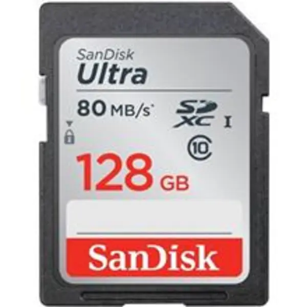 کارت حافظه SDXC سن دیسک مدل Ultra کلاس 10 استاندارد UHS-I U1 سرعت 533X 80MBps ظرفیت 128 گیگابایت SanDisk Ultra UHS-I U1 Class 10 533X 80MBps SDHC - 128GB - 5