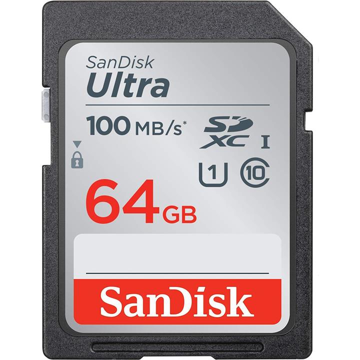 کارت حافظه SDXC سن دیسک مدل Ultra کلاس 10 استاندارد UHS-I U1 سرعت 100MBps ظرفیت 64 گیگابایت Sandisk Ultra 64GB 120MBps SDXC Card