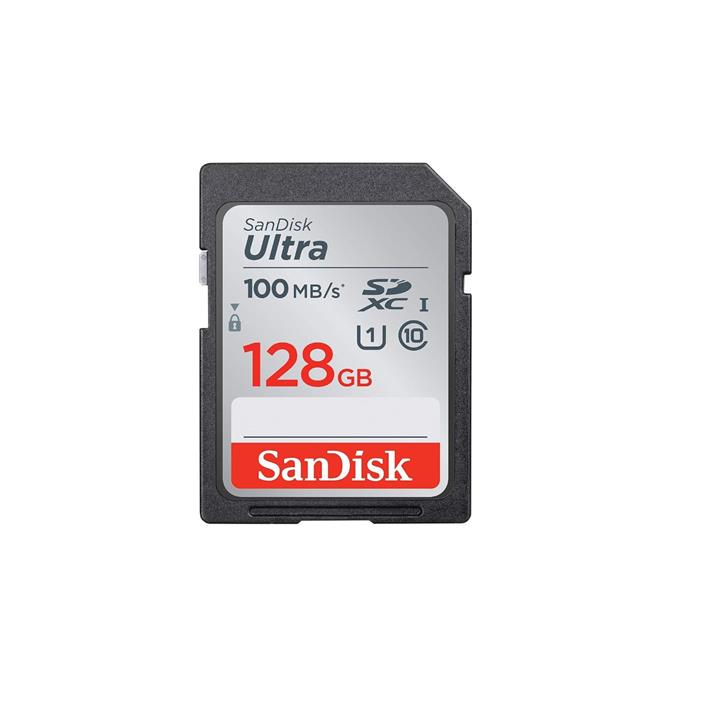 کارت حافظه SDXC سن دیسک مدل Ultra کلاس 10 استاندارد UHS-I U1 سرعت 100MBps ظرفیت 128 گیگابایت