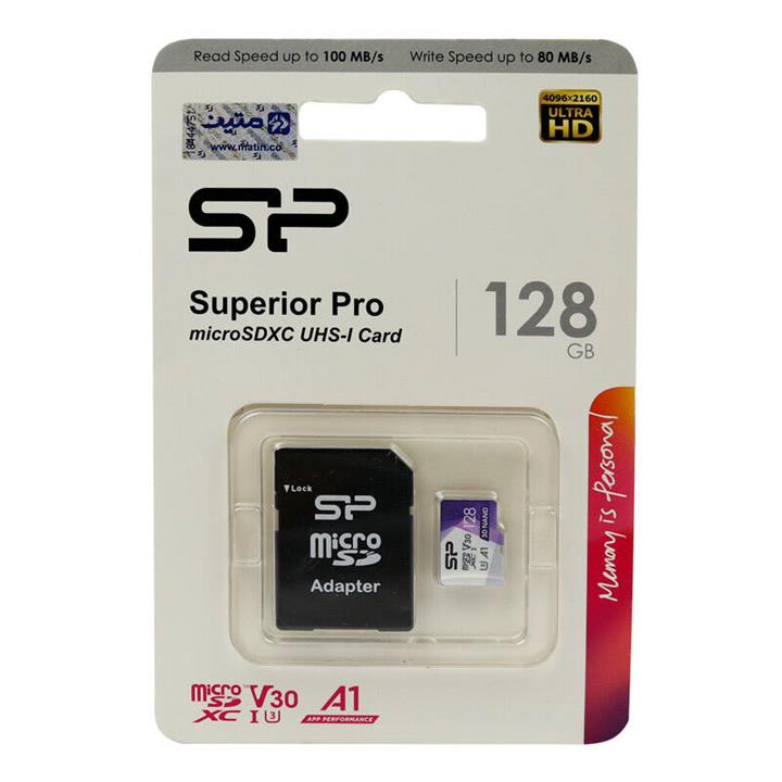 رم میکرو ۱۲۸ گیگ سیلیکون پاور Silicon Power Superior Pro A1 V30 U3 100MB/s + خشاب Silicon Power Superior Pro Colorful 128GB U3 V30 A1 4K microSDXC