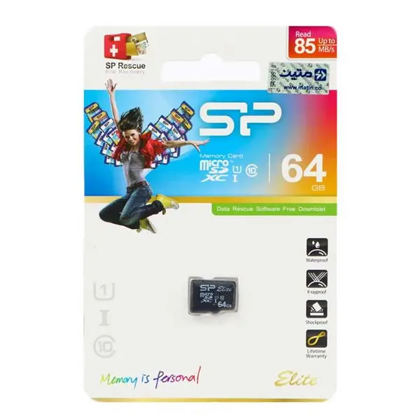 رم میکرو ۶۴ گیگ سیلیکون پاور Silicon Power Elite U1 85MB/s بدون خشاب Silicon Power Elite 64GB U1 Class 10 85MB/s microSDXC UHS-I - 4