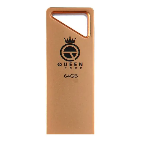 فلش مموری کوئین تِک مدل STEEL ظرفیت 64 گیگابایت طلایی Flash Memory QUEEN TECH STEEL 64G