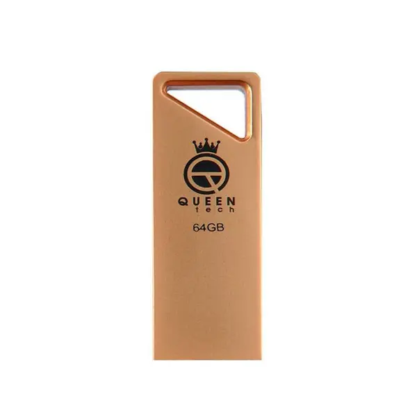فلش مموری کوئین تِک مدل STEEL ظرفیت 64 گیگابایت طلایی Flash Memory QUEEN TECH STEEL 64G