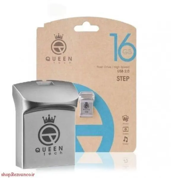 فلش مموری کوئین تِک مدل STEP ظرفیت 16 گیگابات نقره ای Queen tech STEP Flash Memory 16GB - 4