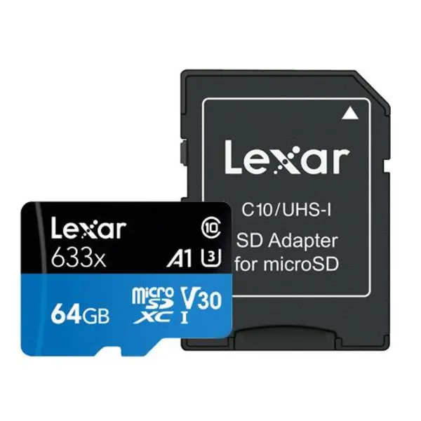کارت حافظه میکرو اس دی UHS-1 لکسار 64 گیگ A1 مدل Lexar 633X Lexar microSDHC UHS-1 64G 633X U3 100 MB/S - 2
