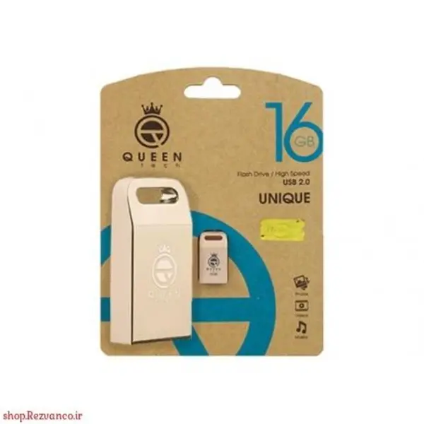 فلش مموری کوئین تک مدل UNIQUE ظرفیت 16 گیگابایت Queen tech UNIQUE Flash Memory 16GB