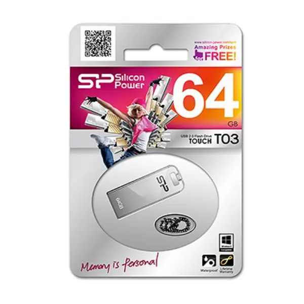 فلش مموری USB 2.0 سیلیکون پاور تاچ تی 03 - 64 گیگابایت Silicon Power Touch T03 USB 2.0 Flash Memory - 64GB - 4