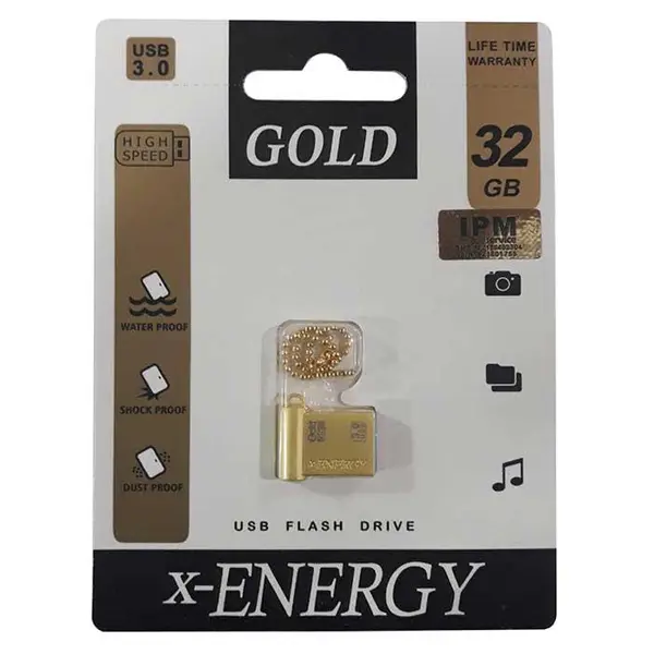 فلش مموری ایکس-انرژی مدل USB3.0 Gold ظرفیت 32 گیگابایت x-Energy USB3.0 GoldFlash Memory 32GB - 3