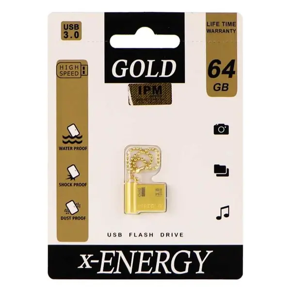 فلش مموری ایکس-انرژی مدل USB3.0 Gold ظرفیت 64 گیگابایت x-Energy USB3.0 GoldFlash Memory 64GB - 2