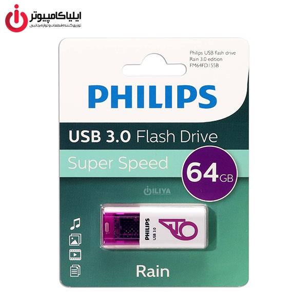 فلش مموری USB 3.0 فیلیپس مدل RAIN FM64FD155B ظرفیت 64 گیگابایت   Philips RAIN FM64FD155B USB 3.0 Flash Drive 64GB