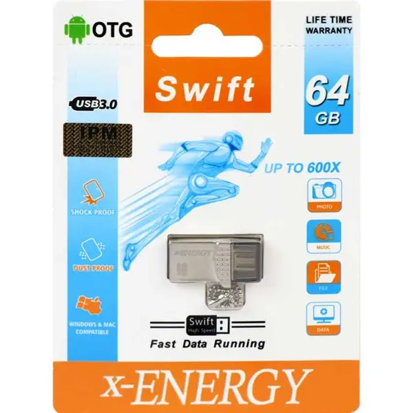 فلش مموری ایکس-انرژی مدل USB 3.0 SWIFT ظرفیت 64 گیگابایت - - 4