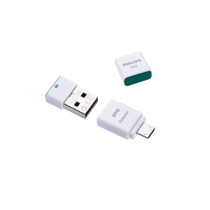 فلش مموری USB فیلیپس مدل پیکو ادیشن FM32DA88B/97 ظرفیت 16 گیگابایت همراه با مبدل OTG Philips Pico Edition FM16DA88B/97 USB 2.0 Flash Memory With OTG Adapter - 16GB