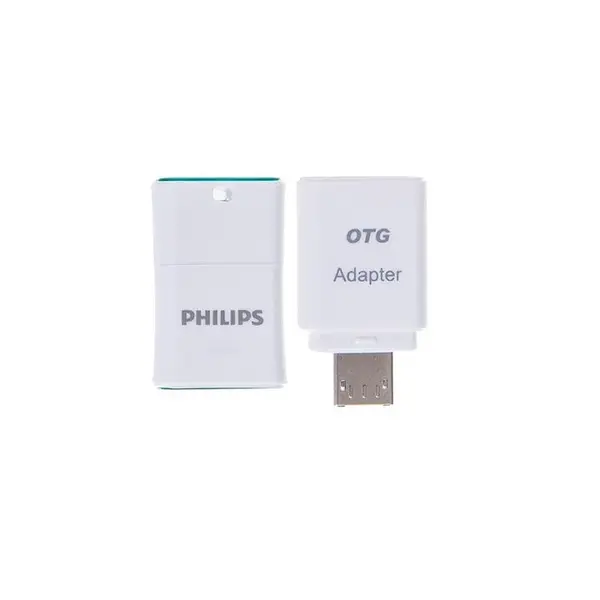 فلش مموری USB فیلیپس مدل پیکو ادیشن FM32DA88B/97 ظرفیت 16 گیگابایت همراه با مبدل OTG Philips Pico Edition FM16DA88B/97 USB 2.0 Flash Memory With OTG Adapter - 16GB
