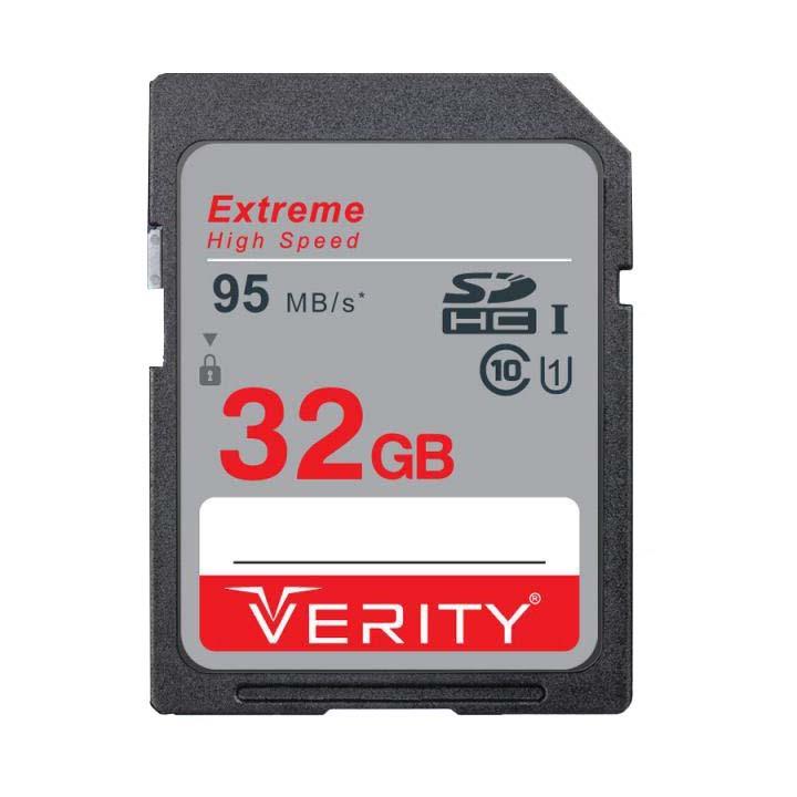 کارت حافظه VERITY 32G SD کلاس 10 سرعت 95MB/s