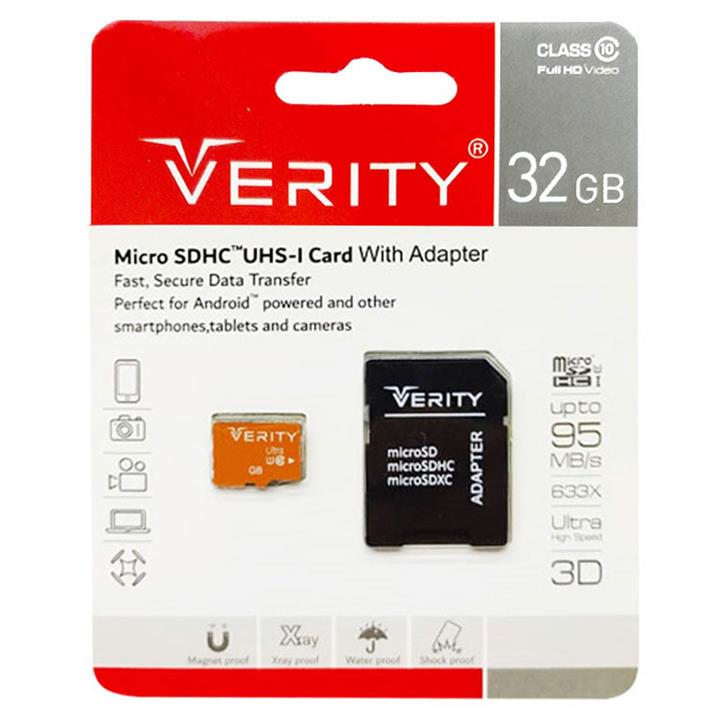 کارت حافظه VERITY 32G SD کلاس 10 سرعت 95MB/s