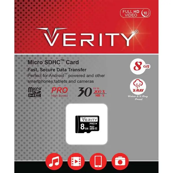 کارت حافظه میکرو اس دی ویرایتی 8گیگابایت کلاس 10 بدون خشاب Verity MicroSD Card 8GB Class 10 کارت حافظه میکرو اس دی ویرایتی 8گیگابایت کلاس 10 بدون خشاب - 4