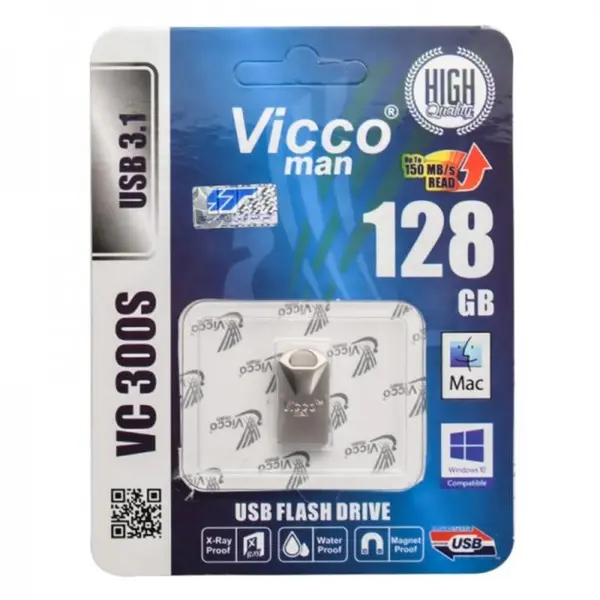 فلش مموری ویکومن Vicco man مدل VC300S USB3.1 با ظرفیت 128 گیگابایت