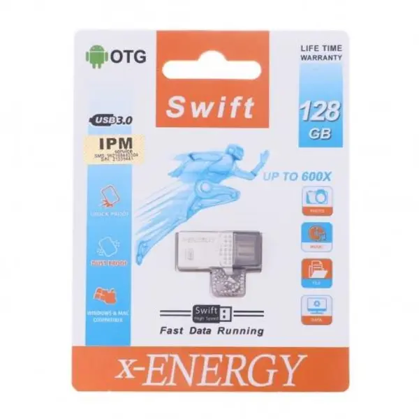 فلش ۱۲۸ گیگ X-Energy Swift OTG USB3 - 5