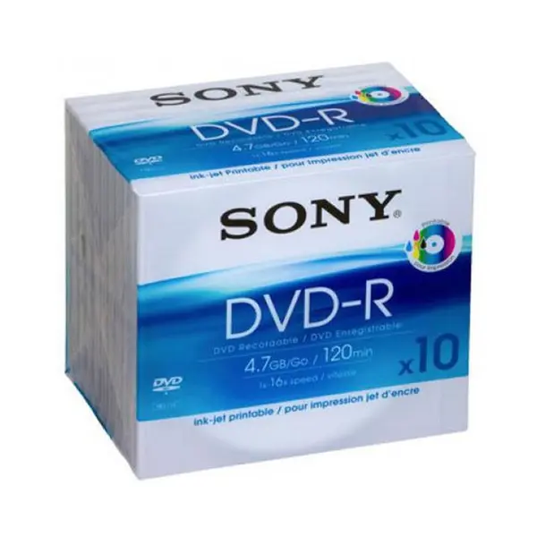 پک 10 تایی دی وی دی سونی مدل 10DMR47B-IP SONY 10DMR47B-IP DVD-R Pack of 10