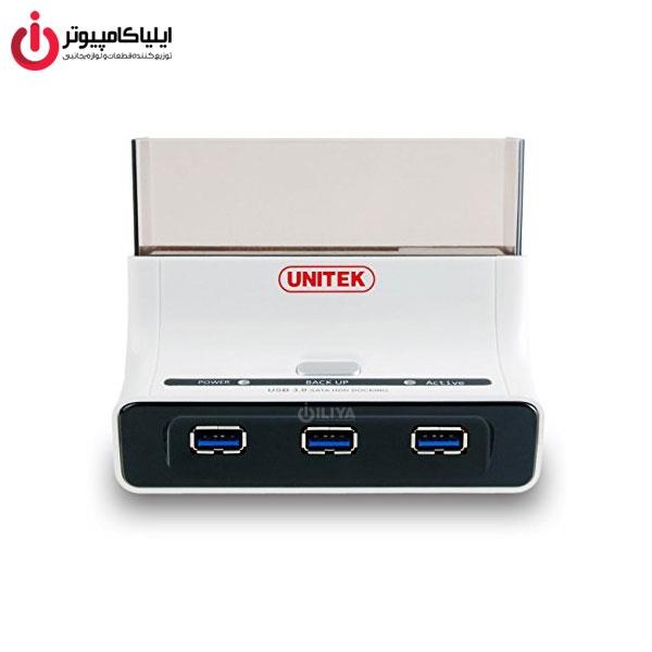 داک هارد دیسک و هاب USB3.0 با قابلیت OTB یونیتک مدل Y-1074  Unitek Y-1074 USB 3.0 Hub And HDD Dock