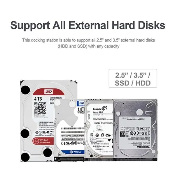 داک هارد دیسک و هاب USB 3.0 یونیتک مدل Y-1092 Unitek Y-1092 USB 3.0 Hard Disk Dock With Hub