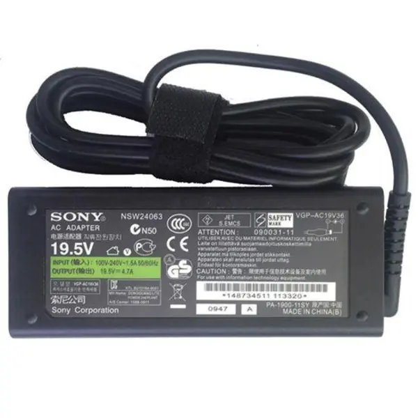 شارژر لپ تاپ 19 ولت 4.7 آمپر سونی Sony 19V 4.74A Laptop Charger