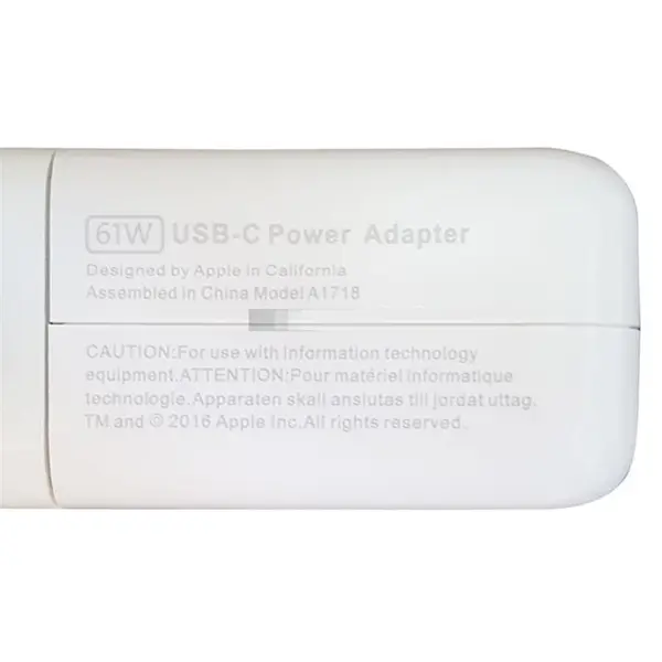 آداپتور لپ تاپ اپل Type C ۶۱W بدون کابل Apple 61W Type C Power Adapter - 2